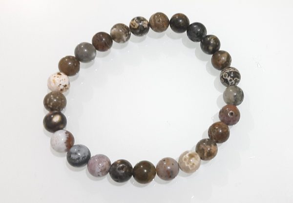 Rhyolite Natural Stone 8mm beads bracelet unisex fits all - Image 6