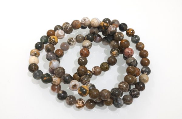 Rhyolite Natural Stone 8mm beads bracelet unisex fits all - Image 7