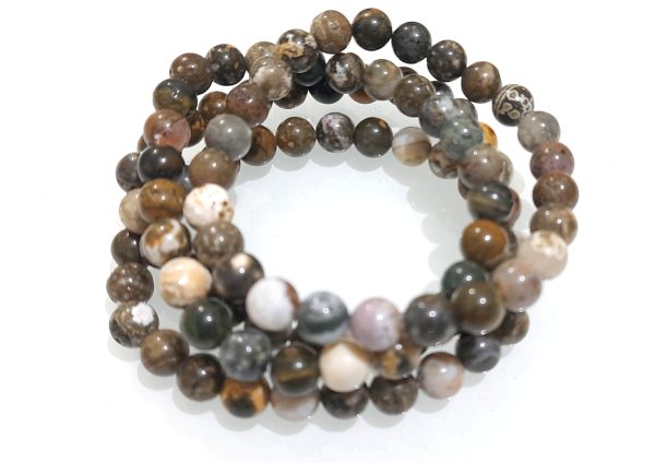 Rhyolite Natural Stone 8mm beads bracelet unisex fits all - Image 10