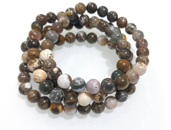 Rhyolite Natural Stone 8mm beads bracelet unisex fits all - Image 11