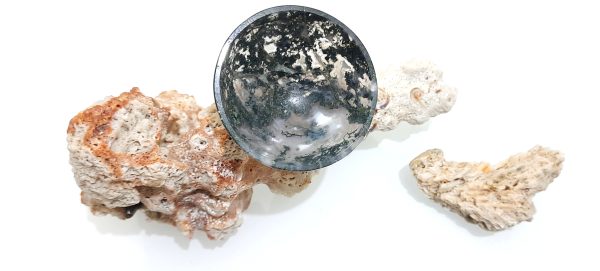 moss agate real natural chakra stone 1.5-2 inches bowl - Image 4