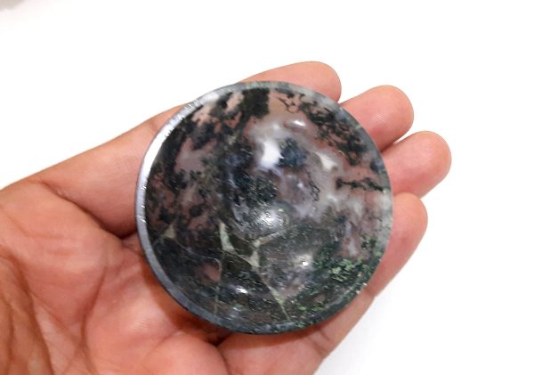 moss agate real natural chakra stone 1.5-2 inches bowl - Image 11