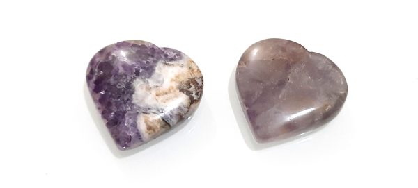 Natural Amethyst palm worry stone pocket heart reiki healing