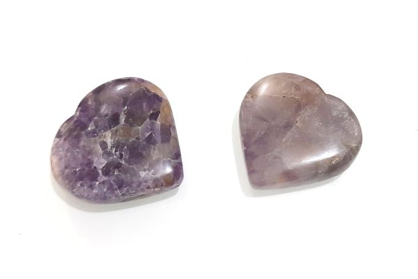 Natural Amethyst palm worry stone pocket heart reiki healing - Image 6