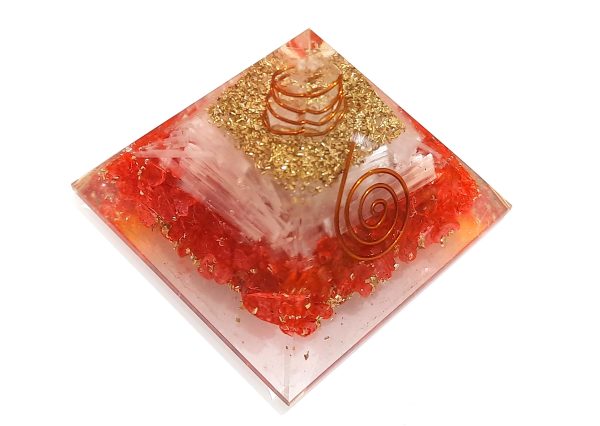 5G EMF PROTECTION reiki coil chakra red crystal and selenite pyramid