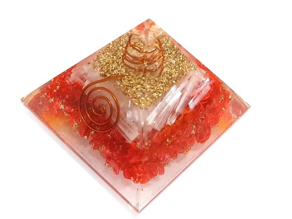 5G EMF PROTECTION reiki coil chakra red crystal and selenite pyramid - Image 6