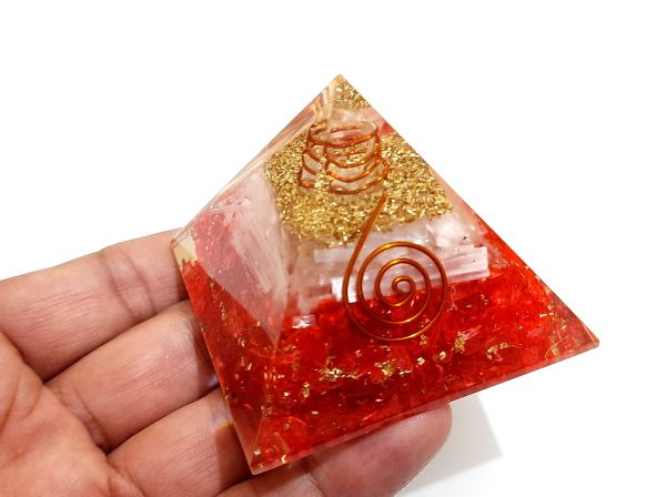 5G EMF PROTECTION reiki coil chakra red crystal and selenite pyramid - Image 3