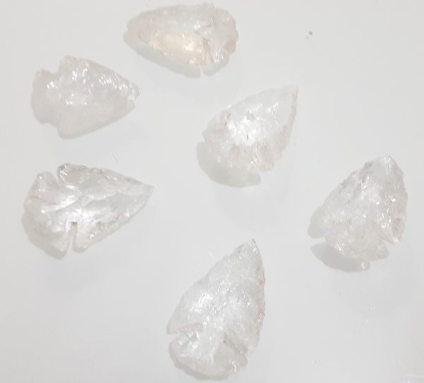 Natural crystal flint stone lot of 5 arrowhead - Image 8