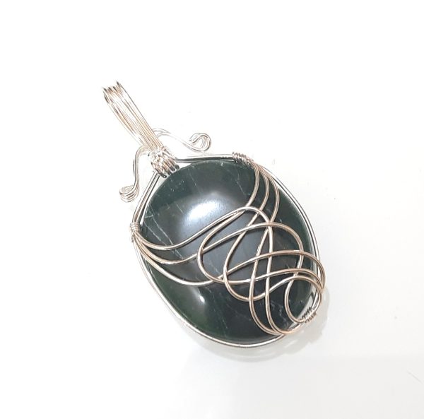 NATURAL GREEN JADE STONE CHAKRA WIREWRAPPED PENDANT - Image 10