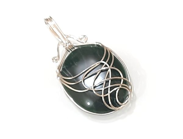 NATURAL GREEN JADE STONE CHAKRA WIREWRAPPED PENDANT - Image 13