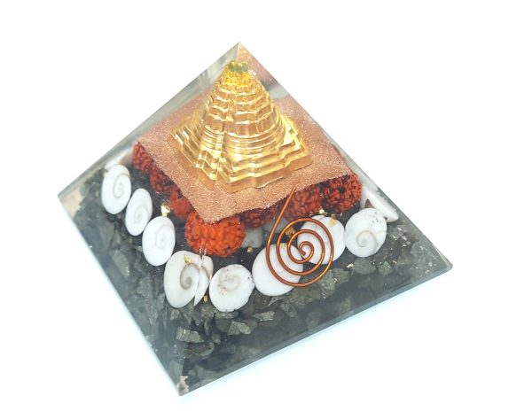 GOMTI CHAKRA REAL PYRITE ORGONITE PYRAMID