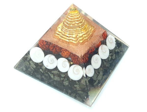 GOMTI CHAKRA REAL PYRITE ORGONITE PYRAMID - Image 3